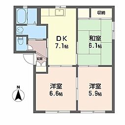 シャーメゾン新堂 3DKの間取図画像
