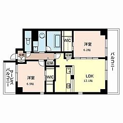 フローラル桃山台 2LDKの間取図画像