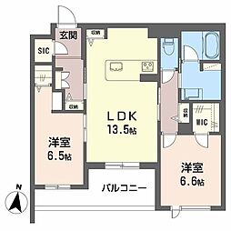 シャーメゾン箕面ひゅうがやぶ 2LDKの間取図画像