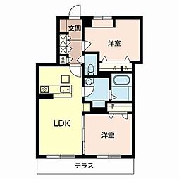 ありとほし館 0102 1階2LDKの間取り