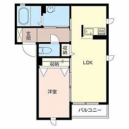 リーブスフォー 1LDKの間取図画像