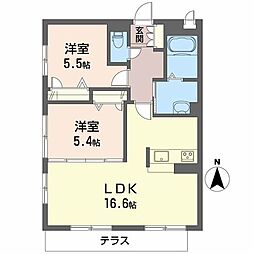 フォレストコート 2LDKの間取図画像