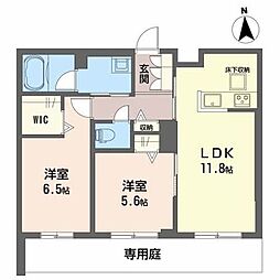 GrandLouvre長岡京 2LDKの間取図画像