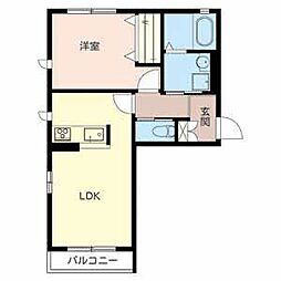 グランデール 1LDKの間取図画像