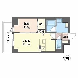 セントリヴィエ大阪梅田 1LDKの間取図画像