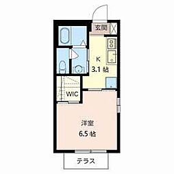 ベルメゾン 1Kの間取図画像
