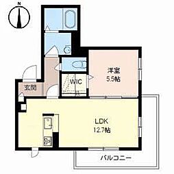 シャーメゾンNOA2 1LDKの間取図画像