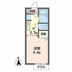 さくらハイツ 1Kの間取図画像