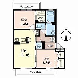 MASTCOURT鶴見 2LDKの間取図画像