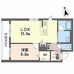 シャーメゾン槐 1LDKの間取図画像