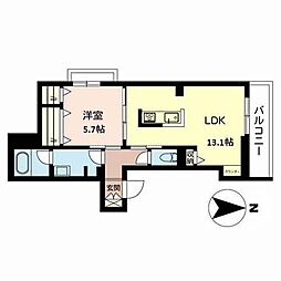 シャーメゾン姫路W 1LDKの間取図画像