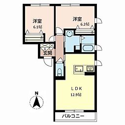 スカイブライトポート 2LDKの間取図画像