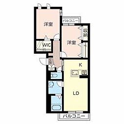 カーサフェリーチェ 2LDKの間取図画像
