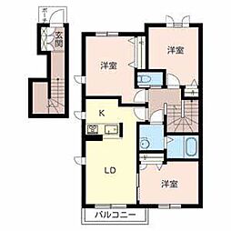 シャーメゾン　レフィーノ 0203 2階3LDKの間取り