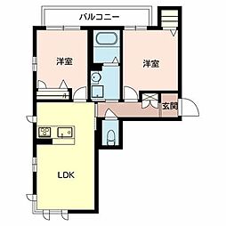 Ａｉｌｅ N203 2階2LDKの間取り