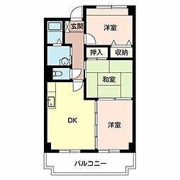 藤楓アビタシオン 3DKの間取図画像