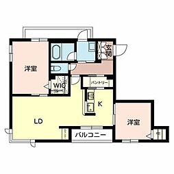 シャーメゾン南郷 2LDKの間取図画像