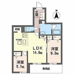 イルピノ みらいエコ対象物件 2LDKの間取図画像