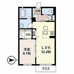 VillaceKamei 1LDKの間取図画像