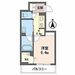 シャーメゾン中山 1Kの間取図画像