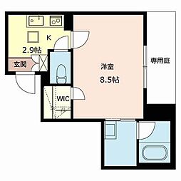 シャーメゾンUK 1Kの間取図画像
