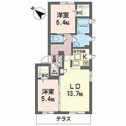 コンフォート蛍池 2LDKの間取図画像