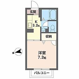 ハイツ・ボヌール 1Kの間取図画像