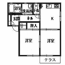 サンハイム青野 2Kの間取図画像