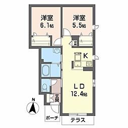 ガーデンハイツ寿 2LDKの間取図画像