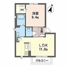 シャーメゾン吉尾 1LDKの間取図画像