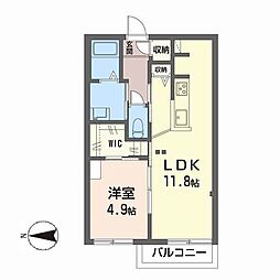 ロードハウス1 1LDKの間取図画像