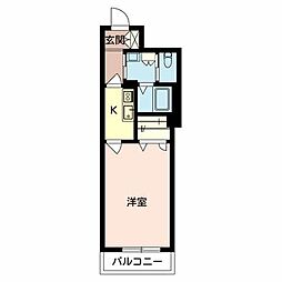 シャーメゾンラピス 1Kの間取図画像