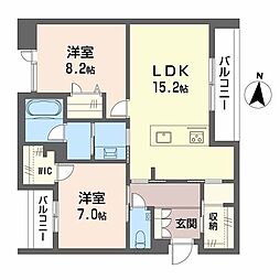 ジョフリエル 0205 2階2LDKの間取り