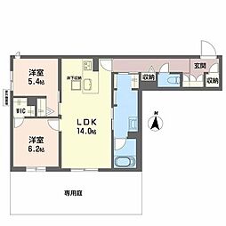 和の社 江坂 2LDKの間取図画像