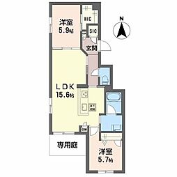 シャーメゾン フェリーチェ 2LDKの間取図画像