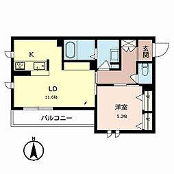 ShaMaisonVerde 1LDKの間取図画像