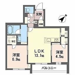 シャーメゾン ペイ ドゥ レーヴ 2LDKの間取図画像