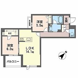 シャーメゾン ペイ ドゥ レーヴ 2LDKの間取図画像