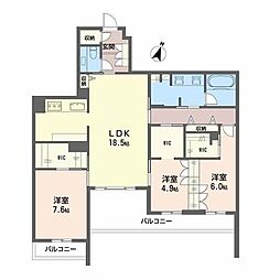 ミュリエル箕面 3LDKの間取図画像
