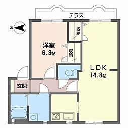 ラフォーレ細雪 1LDKの間取図画像