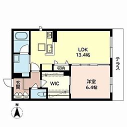 アドゥコ上泉町 1LDKの間取図画像