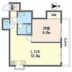 レジデンスエイト 1LDKの間取図画像