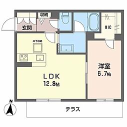 シャーメゾン　ボナンザ 1階1LDKの間取り