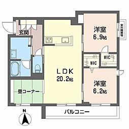 シャーメゾン深江北 0305 3階2LDKの間取り