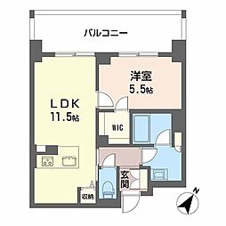 リビエナ グラン 新梅田 1LDKの間取図画像