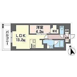 サンエール南堀江 1LDKの間取図画像