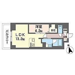 サンエール南堀江 1LDKの間取図画像