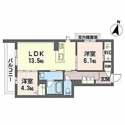 ラ・メゾン・ボナール 2LDKの間取図画像