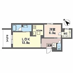 カヴァリエーレ 1LDKの間取図画像