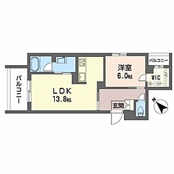 カヴァリエーレ 1LDKの間取図画像